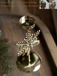 Cirelle 金色圣诞复古烛台、橱窗展示、锻铁圣诞装饰品、烛台和圣诞桌面茶灯。适用于圣诞装饰、家居装饰，简约时尚，营造氛围，可用作节日礼物、情人节礼物、新年礼物、圣诞礼物。 - 金色 - 查看 7