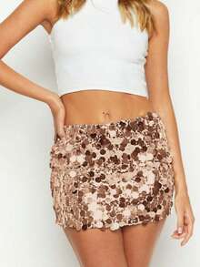 Autumn/Winter Sequin Mini Skirt, Party Dress, Women's Cocktail Dress, Women's Short Concert Outfit, Music Festival Outfit, Electronic Dance Outfit