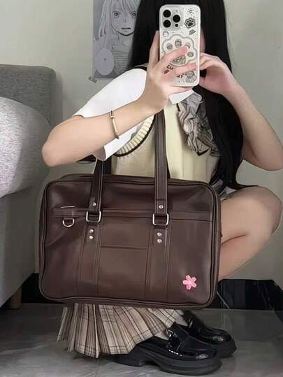 Bolso de mano tipo almohada de estilo coreano, bolso de hombro retro, bolso de gran capacidad para ir al trabajo o de viaje, sin colgante incluido, el colgante es solo para el estilo