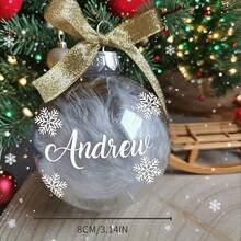 1pc Customized Personalized Christmas Ball, Personalized Christmas Tree Decoration, Christmas Party Wedding Guest Gift, Holiday Gift, Customized Christmas Ornament - Multicolor - View 13