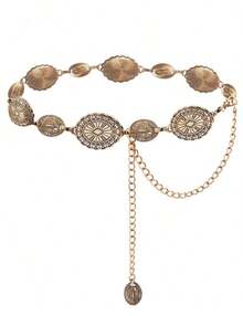 TOPACC Western Metal Concho Belt For Women Cowgirl Chain Belts For Dresses Jeans Country Concert Outfit - 銀色 - 查看 4