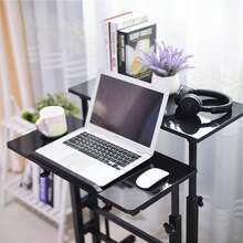 Rolling Standing Desk Height Adjustable, Mobile Stand Up Computer Desk, Sit-Stand Tiltable Top Desk Laptop Stand For Small Spaces - Black - View 7