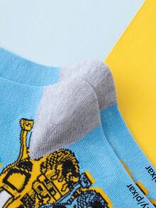 Disney 5/10 Pairs Socks, Cartoon Christmas & Racing Car Design Socks, Novelty Socks For Men, Suitable For Christmas, New Year Gifts, Casual Home Socks