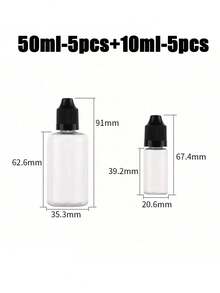 纖細滴管瓶 5ml/10ml/20ml/30ml/50ml 空可擠壓眼藥水瓶 PET 可擠壓液體滴管瓶蓋，適合返校與旅行，便攜輕巧旅行配件 - 彩色 - 查看 15