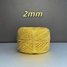 50克金银丝钩针线，空心光泽，手工染色蕾丝绣花线，适用于DIY包包和娃娃