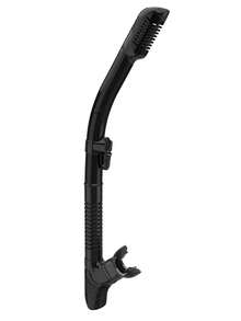 带排气阀的干式呼吸管 - 成人呼吸管装备，配有舒适的硅胶咬嘴和快速释放夹 - 水肺潜水、浮潜、自由潜水、鱼叉捕鱼、游泳