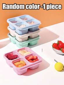 1 Set Caja de Almuerzo Reutilizable, Caja de Snacks, Contenedor de Almacenamiento de Alimentos de 4 Compartimentos, Caja Bento, Inodoro, Juego de Vajilla, Útiles Escolares, Artículos Esenciales de Cocina, Imprescindibles para Camping, Adecuado para Mezclar y Almacenar Alimentos, Adecuado para Compartir y Transportar Alimentos, Con Compartimentos para Snacks, Buen Sellado, Puede Almacenar Nueces, Caramelos, Snacks, Pasteles, Frutas, Refrigerable, Puede Usarse como Caja Bento, También Adecuado para Almacenamiento en Cocina, Microondas y Lavavajillas, Adecuado para Adultos, Estudiantes, Trabajadores de Oficina, Regalos de Navidad, Temporada de Regreso a la Escuela. - Multicolor - Ver 22