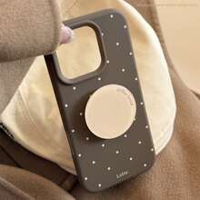 GUCADI 1pc Mocha Brown Milk Bubble + Milk Foam Holder High-End Holder Compatible With IPhone 17, Apple 15 Phone Case, Autumn/Winter, Retro, Personalized, Geometric, European And American Style, Minimalist, Niche, Ins Style