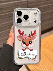 1. Personalized Christmas Reindeer Pattern, Customizable Name, Fully Transparent Lens, Precision Cutout Phone Case, Gift For Friends, Suitable For IPhone 11/12/13/14/15/16/16 Pro/16 Pro Max/16 Plus/17/Air/17 Pro/17 Pro Max/S25/S25 Ultra/S25 Plus/S25 Egg/Pixel 9 Pro XL And More Models, More Models Coming Soon, Christmas Commemorative Gift For Friends - Clear - View 4