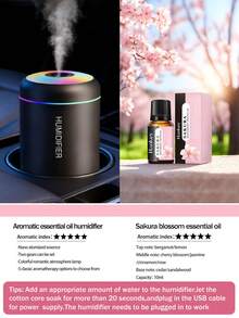 [Thick Mist + Super Quiet]This 180ml Car Humidifier Comes With Color Mood Lighting. It Has Two Working Modes: Smart Timed Auto-Off, And Can Be Used In Car Or On Desktop As An Air Humidifier And Diffuser. - Black and White - View 28