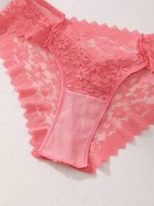 6条/包 性感蕾丝拼接低腰无痕比基尼内裤 - 透气柔软女士日常及瑜伽无痕内衣 - 彩色 - 查看 11