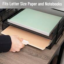 Bandeja de Papel Apilable Mind Reader, Organizador de Escritorio, Almacenamiento de Archivos, Oficina, Malla Metálica, 14 L x 9.75 x 6 H, 2 Piezas, Negro - Plateado - Ver 6