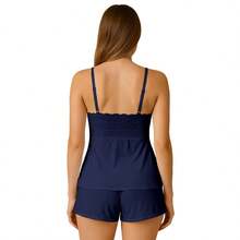 Sexy Doll Shorts Women's Lace Pajamas Without Pads Comfortable - 藏蓝色 - 查看 2