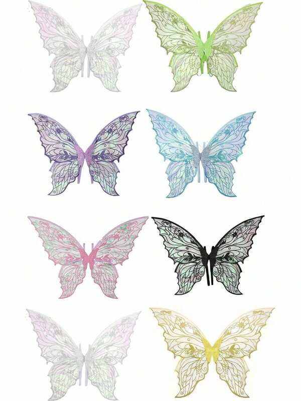 1 pieza Alas de hada mariposa, accesorios de disfraz para fiesta de festival, Navidad/Halloween