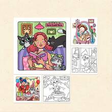 1pc Adult Coloring Book For Relaxation, Stress Relief Doodle Book | Warm Home Decor DIY Painting Patterns | Creative Gift For Cat Lovers, Suitable For Stationery, School Supplies, Perfect Gift For Girls, Wedding Season, Mother's Day - Cat Mom - View 5