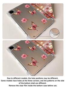 蝴蝶花保护套，兼容 iPad (A16) 第 11 代 11 英寸 2025、iPad 10.2/Mini6/Mini7/9.7 英寸、平板电脑保护套，兼容三星 Galaxy Tab A9 Plus，3+Y 可折叠防弯折，硅胶加固边角，自动唤醒/睡眠功能，内置笔槽，多角度可折叠支架 - 完美日常保护，时尚简约图案。 - 彩色 - 查看 9