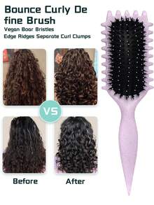 Lockendefinierender Haarbürste, 2025 Blitz Wildschweinborsten Stylingbürste für lockiges Haar, Formen & Definieren von Locken für Frauen, Haarbürste, Slick Back Bürste, Stylingbürste, Lockenbürste, Edgebürste, Haarkamm, Haarbürste Set, Kamm für Locken, Entwirrbürste, Haarbürste für Frauen, Haar, Reise, Haarpflege, Haartools, Harzeug, Friseur, Friseurzubehör, Friseursalon, Friseurausrüstung