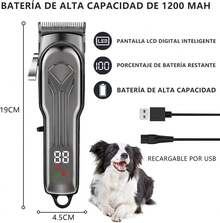 12 en 1 Cortapelos Eléctrico para Perros y Gatos, Con Herramientas de Aseo, Rasuradora Recargable para Perro, Fácil de Recortar, Maquina para Cortar Para Todo Tipo de Pelo de Mascotas - Gris-negro - Ver 6