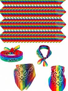 1 件涤纶佩斯利围巾，多功能头巾，嘻哈摇滚户外头饰，面罩配件，骑行徒步防风防晒围巾，男女通用轻质编织头带，可机洗和干洗，酷炫时尚头巾