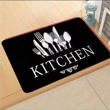 1pc Kitchen Mat With Kitchenware Style | Where Professionalism Meets Elegance Flannel Carpet: Wear-Resistant And Decorative, Suitable For Kitchens, Living Rooms, Porches, Balconies And Home Decoration. - Nhiều màu - Xem 4