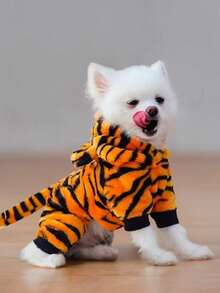 1 件秋冬宠物服装，趣味老虎服装，适合狗、猫、泰迪熊、贵宾犬、小型宠物 - 黃色 - 查看 3