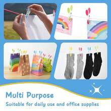 Pinzas Para La Ropa, Pinzas De Madera Para La Ropa, Pinzas De Madera Sistentes Para Colgar Ropa Y Photos Al Aire Libre, 32 Piezas, 80 Piezas, 160 Piezas - 彩色 - 查看 5