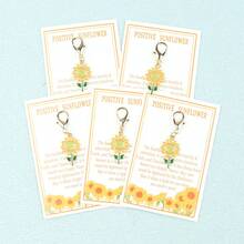 3pcs/5pcs Sunflower Keychain With Positive Quotes, Suitable As Gifts For Friends, Family To Convey Well-Wishes; Also Great For Colleagues To Add Joy To Work, Ideal For Birthday, Holiday Blessings, Or When Encouragement Is Needed Bag Charms Car Teacher Sister Gift Ideas
