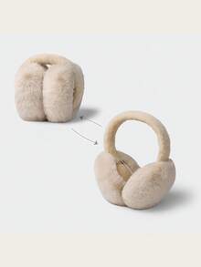 1pc Girls Winter Warm Earmuffs, Fashionable Plush Anti-Freeze Ear Warmers, Foldable