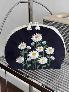 1件女孩刺繡插畫收納包，大容量便攜式拉鍊化妝包，適合旅行與度假必需品，可收納衛生棉、鑰匙、手機、充電器、口紅、化妝品、香水、化妝刷，收納盒與收納袋，適用於護膚與美容產品，適合女性、學生、女學生，聖誕禮物與開學禮物 - 彩色 - 查看 17