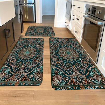3-Piece Set Of Thickened Flannel Carpets, Non-Slip And Absorbent Mats, Suitable Bedroom, Living Room, Kitchen, Laundry Room, And Bathroom