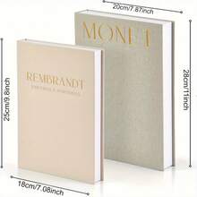 精美装饰书——两件套亚麻布盒，提升您的咖啡桌、书架或壁炉台装饰——美观的仿书造型，适用于现代家居装饰、照片收纳、纪念品盒或珠宝盒。