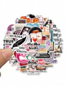50pcs Fun Cartoon Thriller Book Creative Stickers Suitable For Handbooks, Phone Cases, Laptop Suitcases, Refrigerators - Multicolor - View 5