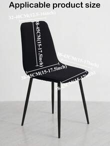 2pcs Stretch Jacquard Knit Dining Chair Covers, Machine Washable, Pet Friendly, Removable Chair Protector Slipcovers For Kitchen, Hotel, Restaurant - Black - View 4
