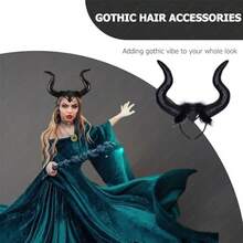 Devil Horns  Horns Black Long Women Horns Cosplay Costume Deluxe Magic With Headpiece For Easter Cosplay Carnival Mardi Gras Photo Shoot