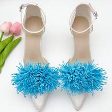 2pcs New Detachable Tassel 3D Embroidered Shoe Clips Decorative Accessories For High Heels, Sandals - Multicolor - View 12