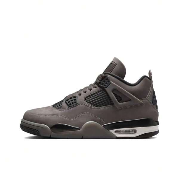 Nike Jordan Air Jordan 4 "Cave Stone And Black" Comfortable & Versatile, Non-Slip & Durable, Mid-Top, Retro Basketball Shoes, Unisex, Brown