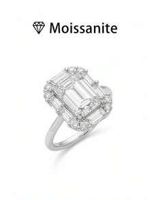 1pc Women's Wedding Ring, Elegant 2.4g S925 Sterling Silver 2 Carat Moissanite Ring, Bohemian Palace Style, Engagement, Wedding, Anniversary, Valentine's Day Gift, Comes With Moissanite Certificate And Deluxe Gift Box - Silver - View 8