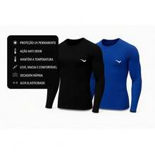 Kit 2 Men's Thermal Tops UV 50+ Sun Protection - Negro y azul real - Ver 10