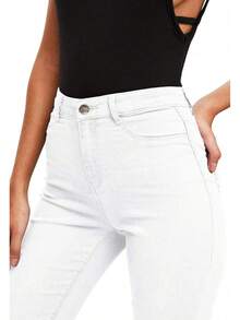 Hybrid & Company Women's Classic Denim Mid Rise Skinny Jeans Super Stretch Pantshalloween