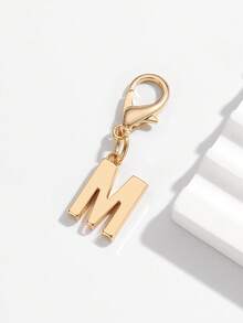 1pc Fashionable Minimalist 26 Small English Letter Shape Smooth Metal Keychain, Suitable For Women Car Key, Bag Decoration And Gift Christmas - Gold - View 15