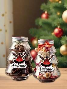 6/12/24pcs Customized 2025 Christmas Antler Style White Background Stickers, With Text Name Customization Available. Christmas Gift Stickers, Christmas Gift Stickers For Couples, Family Members And Friends, Christmas Gift, Personalized Gifts - Multicolor - View 4