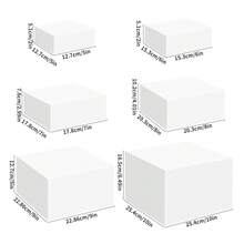 6pcs White Cubic 5-Face Desktop Storage Rack, Organizer Box For Halloween, Christmas, Wedding Party Sweet Dessert Cake Display - Multicolor - View 15