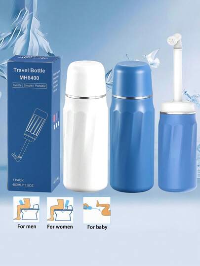 1 pezzo Bottiglia portatile per cure post-parto e perineali, un water portatile perfetto per l'igiene personale e i viaggi. Presenta un design a tenuta stagna per comodità e un serbatoio dell'acqua rimovibile. Accessori per il bagno come un'estensione per la pulizia del sedere, uno spruzzatore portatile per bidet con borsa da trasporto e gancio.