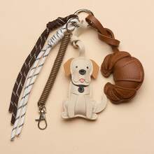 可爱拉布拉多犬皮革包包吊坠，手工编织绳包包吊坠，PU牛角包弹簧绳，复古编织绳吊坠，时尚汽车吊坠，情侣包包吊坠，手机挂绳肩带钱包装饰，趣味包包配件，生日礼物，节日礼物，可爱拉布拉多犬包包挂饰，人造革包包挂饰，编织绳包包挂饰，绳子包包挂饰，小狗包包挂饰，女士包包挂饰，撞色包包挂饰。 - 彩色 - 查看 2