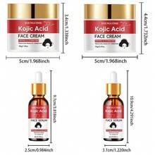 YOUNGCOME 曲酸面部精华和面霜套装 - 女士面部精华，含烟酰胺保湿 - 肤色不均 - 1.41+1.45/2.03+2.47 液体盎司 - 紅木色 - 查看 8