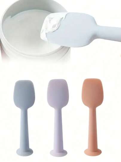 1pc Silicone Ointment Applicator, Small Size Baby Medication Spoon Scraper With Suction Cup