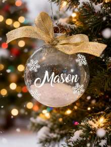 1pc Customized Personalized Christmas Ball, Personalized Christmas Tree Decoration, Christmas Party Wedding Guest Gift, Holiday Gift, Customized Christmas Ornament - Multicolor - View 7