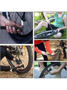 EstiloWOTOW Mini Bomba De Bicicleta Ciclismo, Bomba De Aire PortáTil, Kit De ReparacióN De NeumáTico VáLvula Presta Schrader Para Bicicleta MontañA Carretera BMX Balones DeportivosVersióN Mejorada - Negro 120 PSI - Ver 8