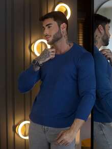 Men Sweaters - Màu xanh lam - Xem 6