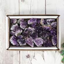 Natural Amethyst Cluster, Geode Amethyst Rock Crystal Cluster, Occult Gem Collection Specimen, Amethyst Geode, Unprocessed Natural Crystal, Christmas Gift, Indoor Decor Stone, Holiday Gift - Violet Purple - View 4